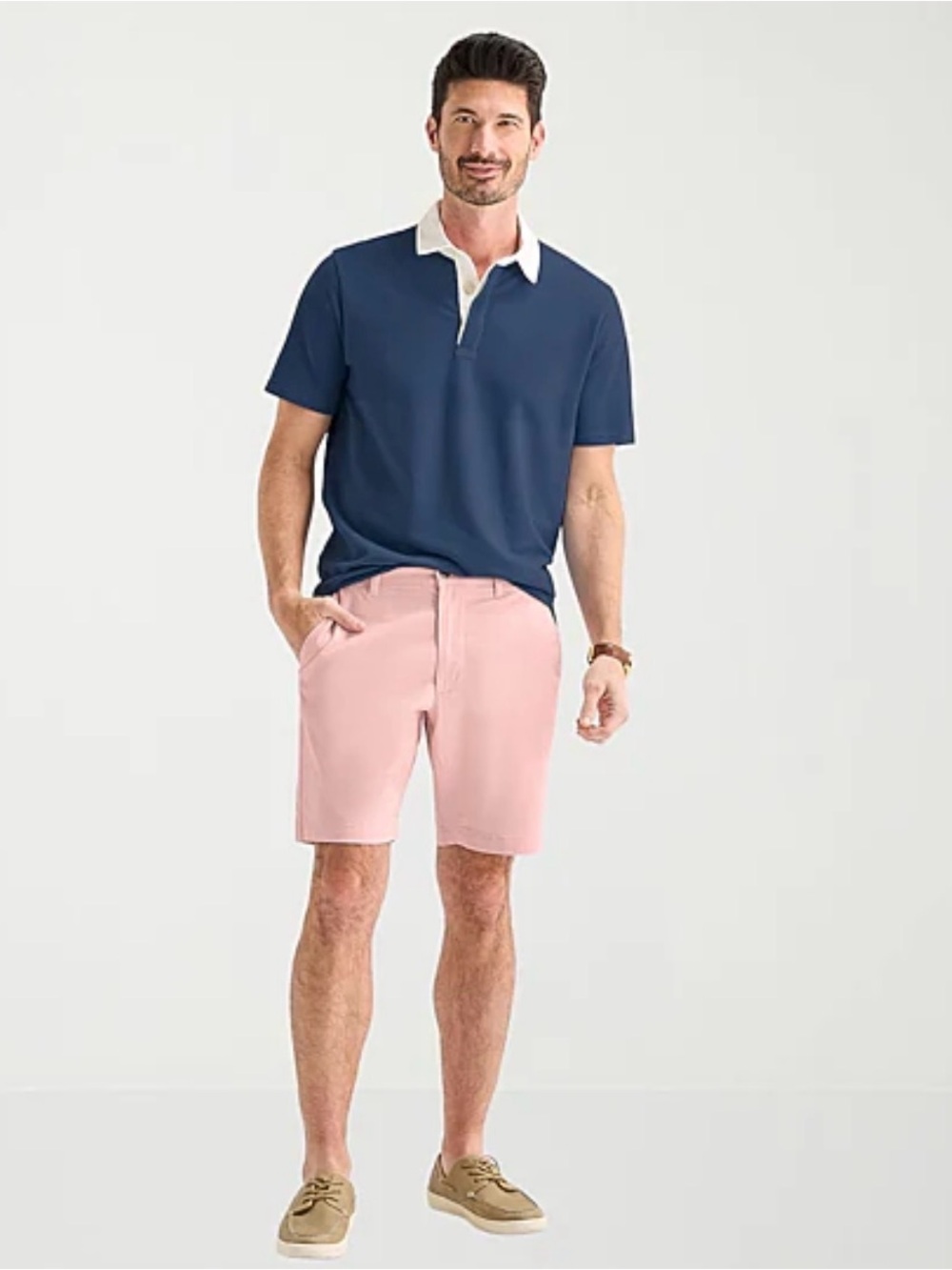 St. John's Bay Pink Flat-Front Men's Shorts
